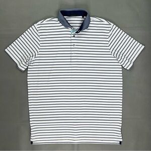 Greyson Golf Men’s’ Polo Shirt Striped Blue/White Performance Size L Large
